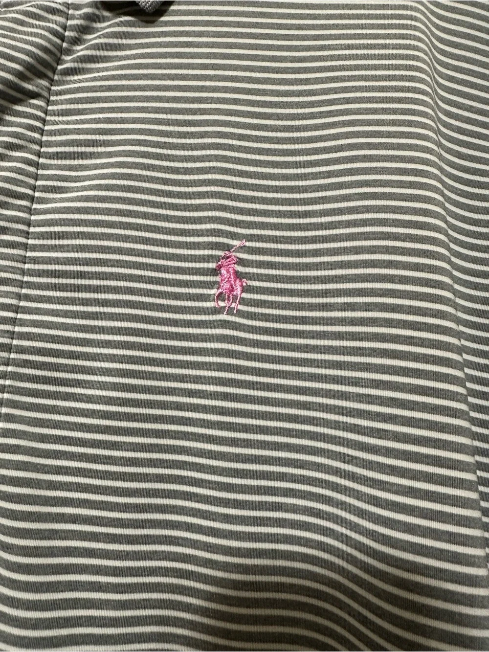 Ralph Lauren RLX Cancer Awareness Striped Performance Polo Striped Men XXL Gray
